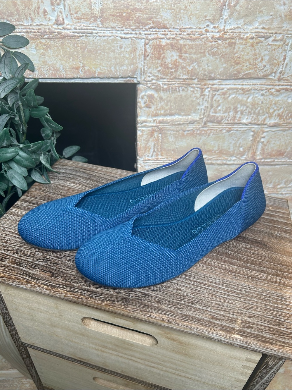 Rothy’s The Flat Blue Knit Ballet Flats Women’s 6.5 Washable - Picture 2 of 9